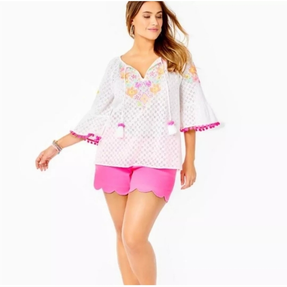 NWT Lilly Pulitzer Morgan Embroidered Eyelet Top XL